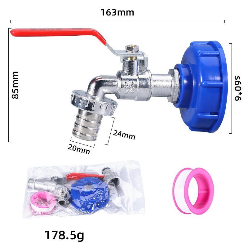 IBC Tank Tap Adapter S60*6 Coarse Thread To Brass/Alloy 16mm Quick Connect Replacement Valve Garden Home Valve Fitting Faucet