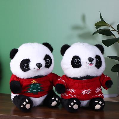 Noel Sevimli Ve Yumuşak Panda Bebek Kawaii Peluş Simülasyon Doldurulmuş Hayvanlar Oyuncak Çocukların Oyun Arkadaşları İçin Doğum Günü Hediyesi