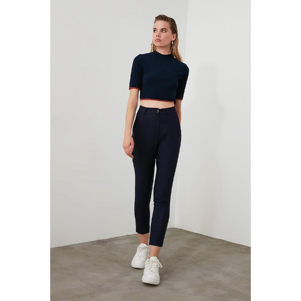 Black Basic Woven Trousers Twoss19st0038