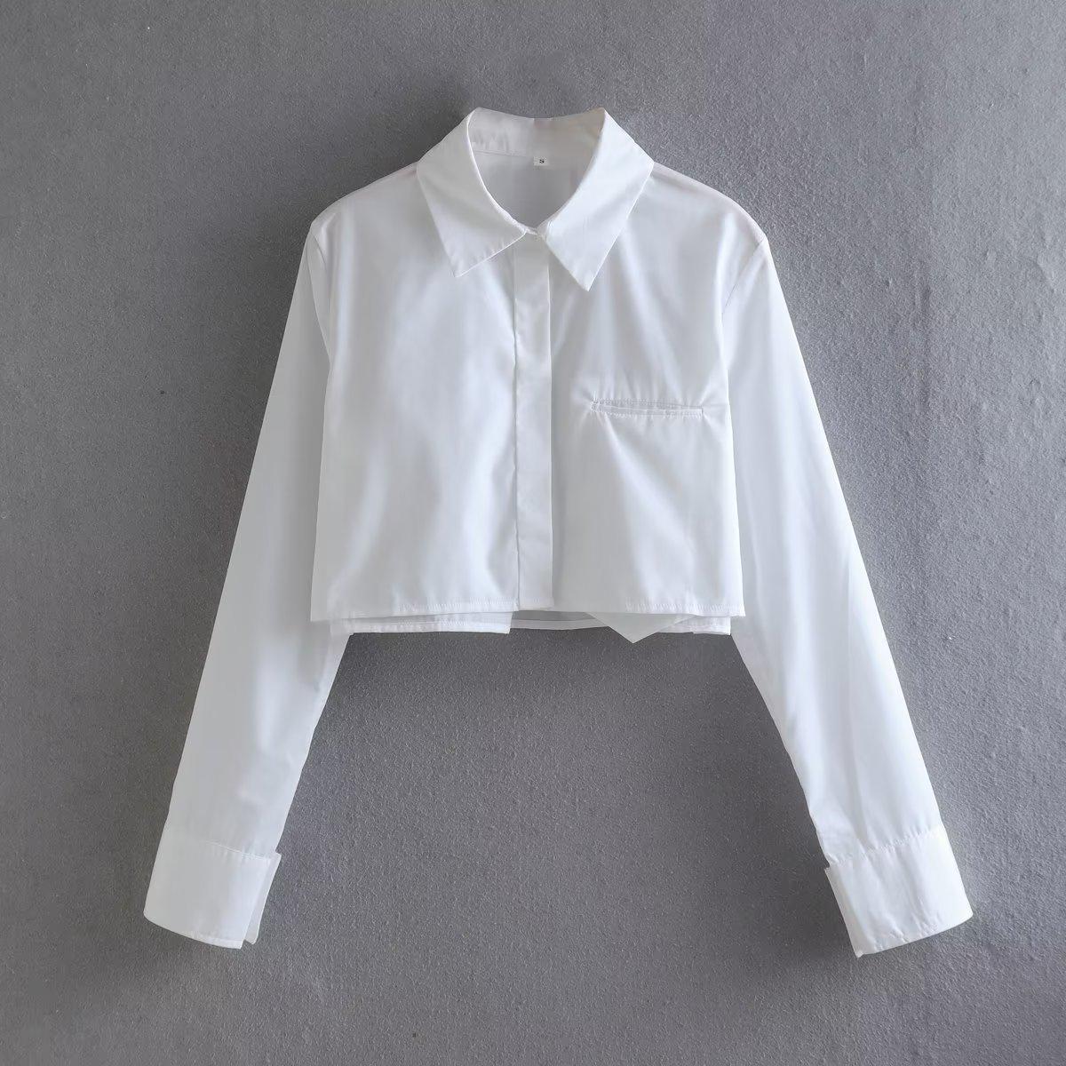 

2022 Autumn Solid Color Long Sleeve Cardigan for Women - Fashionable Pocket Design Medium белый
