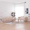 2 Piece Cream White Cream Fabric Sofa Set