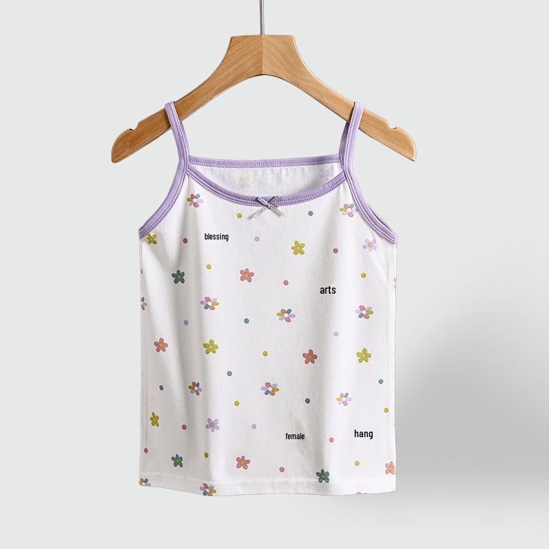 

Детский летний жилет без рукавов из чистого хлопка - Майка-топ с принтом для девочек 110 cm