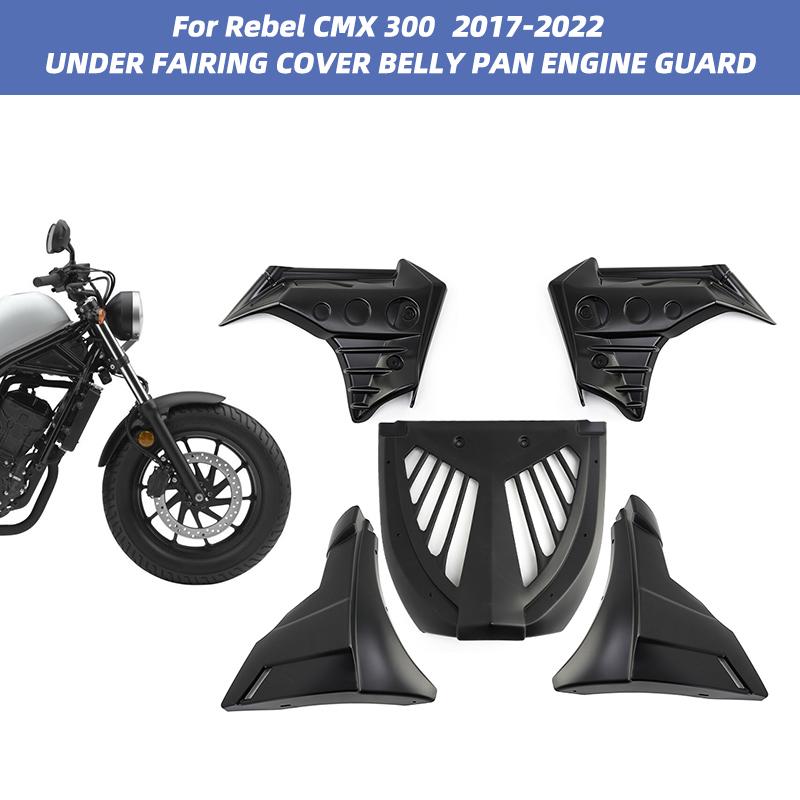 For Honda Rebel CMX 300 2017-up Motorcycle Engine Guard Cover Lower Spoiler Belly Pan Fairing Mounting Bracket Matte Black