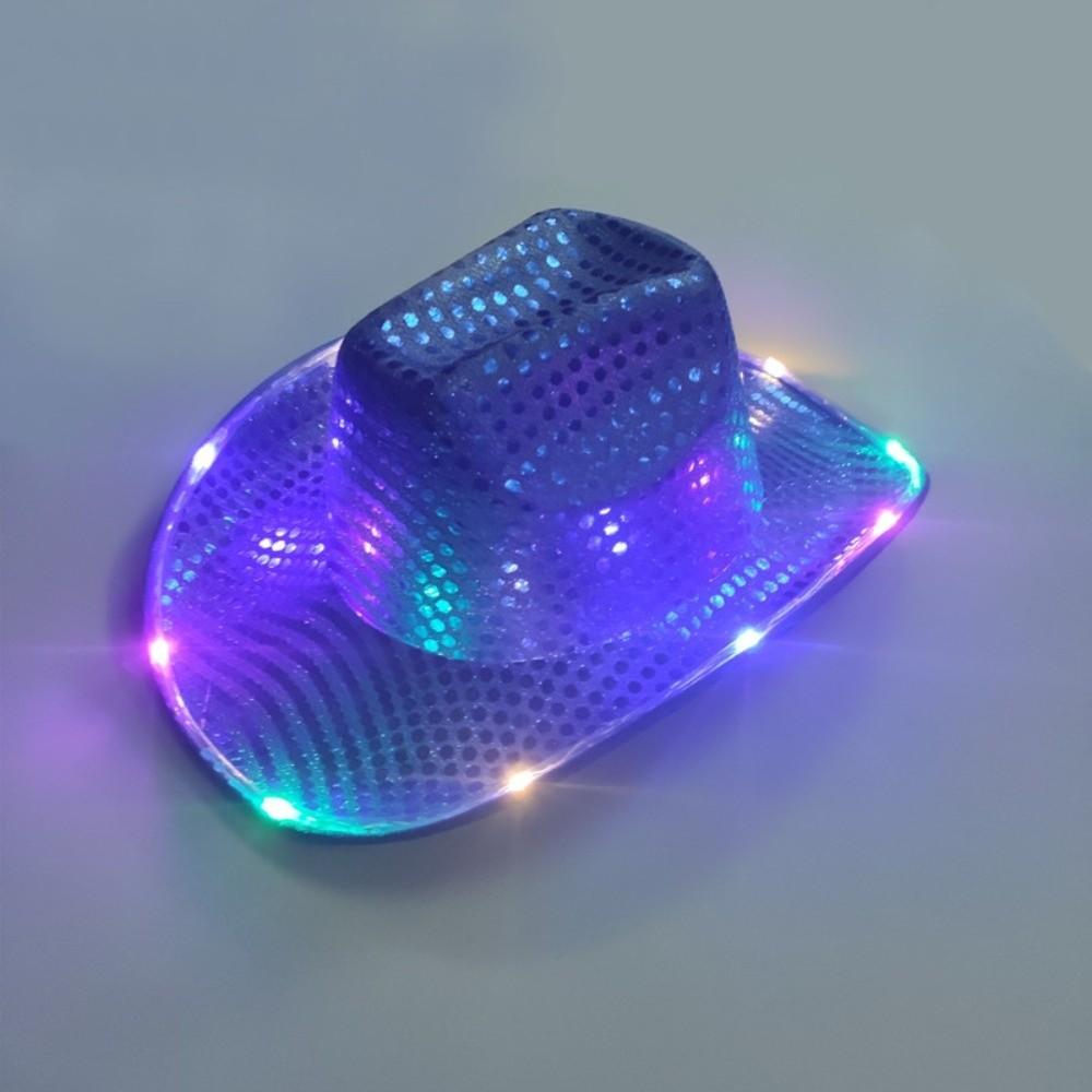 Pearlescent Finish LED Cowboy Hat Luminous Design Glowing Hat Cowgirl Hat  Carnival Party