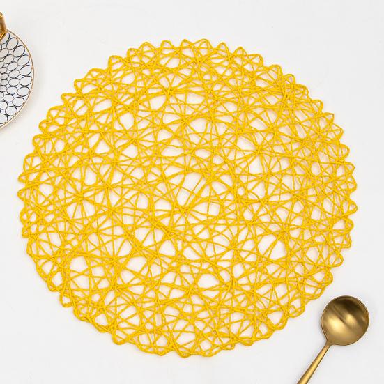 Tappetino Resistente al Calore Antiscivolo per Tavola da Pranzo Set Lavabile Decorativo Intrecciato Sottobicchieri Tappetini Protettivi per Ciotole per Cucina di Casa Esterno