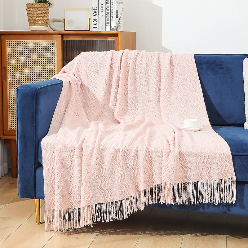 OEING Knitted Lounge Throw Blanket & Shawl 130x180 cm (with Fringe)
