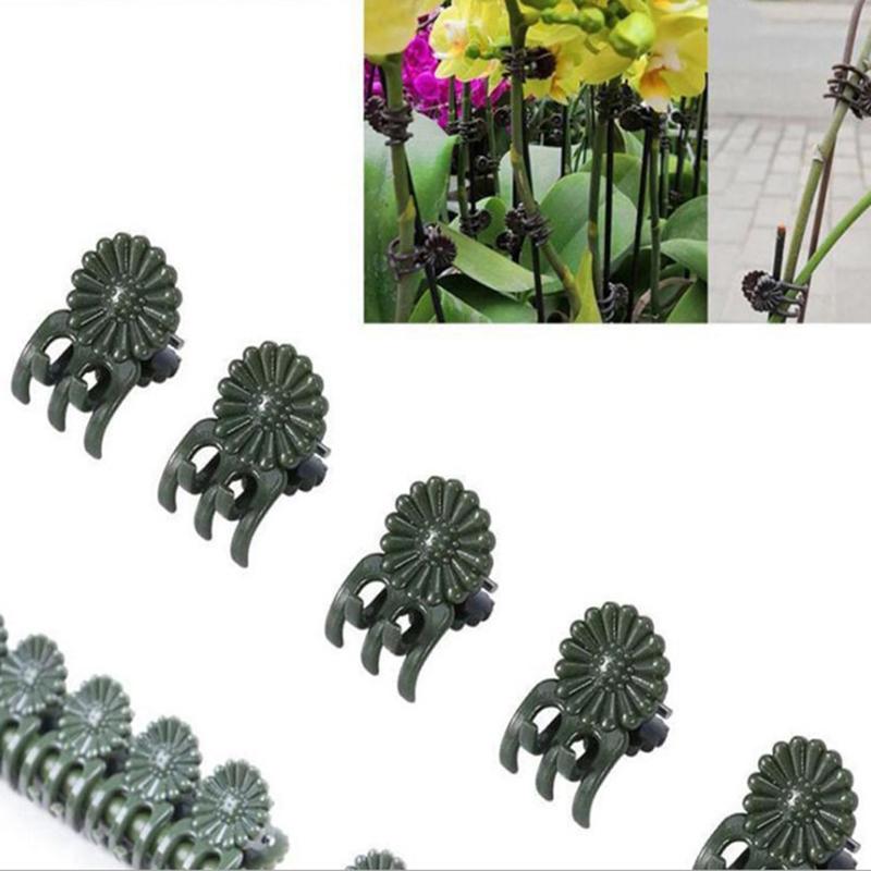 50Pcs Plant Fix Clips Orchid Stem Vine Support Flowers Tied Branch Clamping