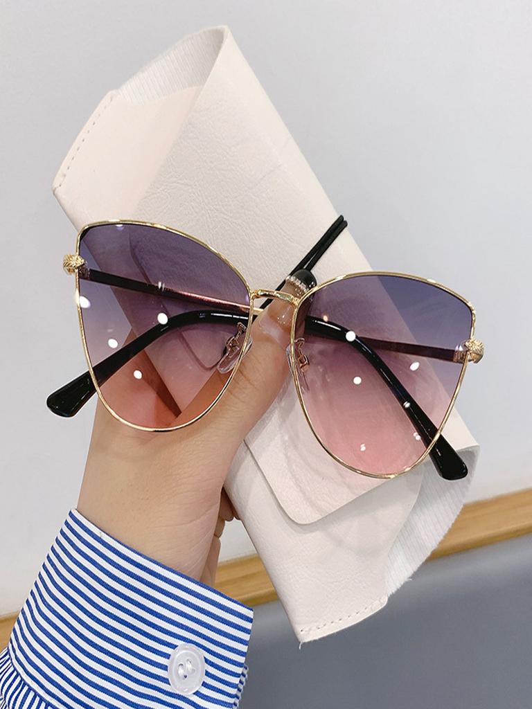 Vintage Cat Eye Frame Sunglasses Women  Luxury Brand Designer Fashion Female Eyewear Retro Trendy Sun Shades for Lady