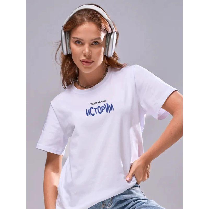Loose Printed T-shirt Top Western Style New Loose Casual Print Letters Cotton T-shirt Top
