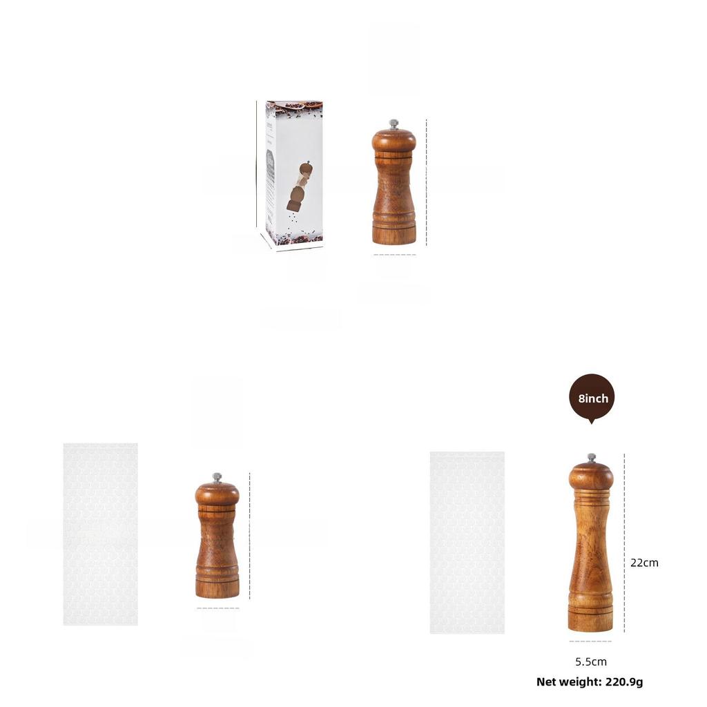 Antique Finish Wooden Spice Grinder With Manual Pepper And Salt Mill For Cooking Enthusiasts