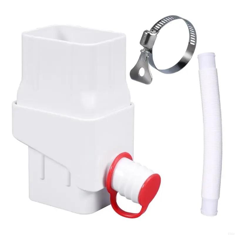 1 Set Of Rainwater Diverters For Downpipes - An Easy-To-Install Gutter Drainage System With Flexible Hoses (14.1 In To 50.2In)