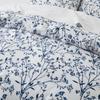 Floral Duvet Cover Set Queen Reversible Blue and White Flower Branches Leaf Print Comforter Cover Vintage Farmhouse Bedding Set