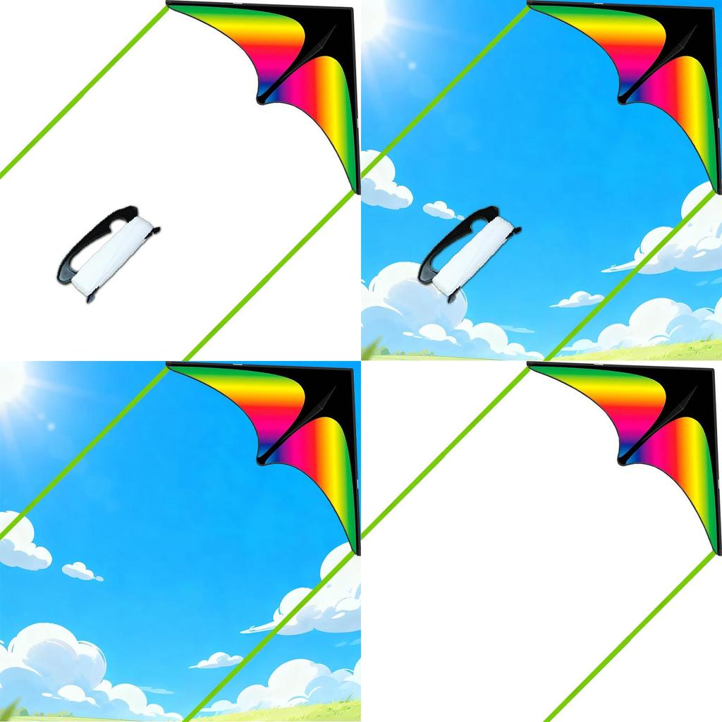 Triangular Kids Kite With Polyester Material And Double Tails For Outdoor Flying And Gift Giving