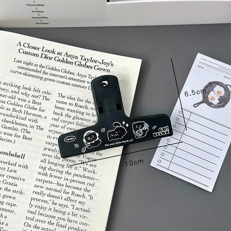 

Kawaii Black Cat Plastic Clip Cute Stationery Binder Clips for Journal Scrapbooking Planner Multifunctional Bill Notes Memo Clip