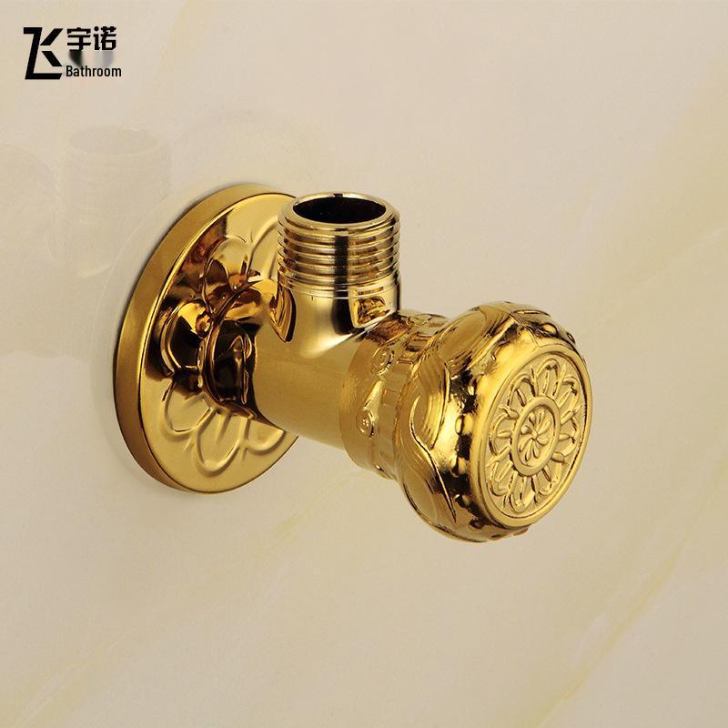 Antikes Messing Geschnitzt Retro Verdickt Schwarz Explosionsgeschützt Heiß/Kalt Eckventil