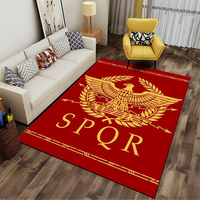 Roman Eagle SPQR Red Carpet suitable as a non-slip mat for the living room or bedroom sofa