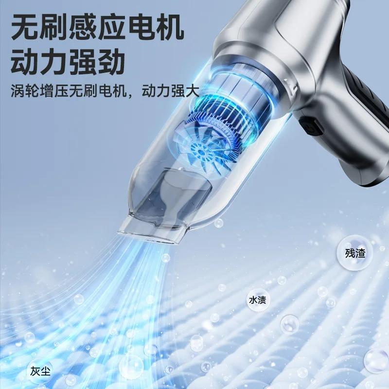Car Ultrasonic Cleaner, Wireless Dry and Wet Charging for Car Car Household Handheld Mini High-power High-suction Vacuum Cleaner