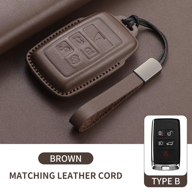 

Leather Car Remote Key Case For Land Rover Range Rover Sport Evoque Freelander Velar Discovery 4 Auto Key Shell Fob Keychain For Land Rover