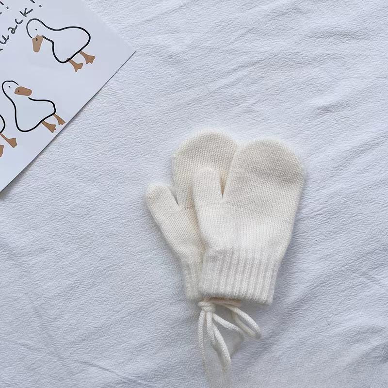 Wolle Baby Winterhandschuhe Candy Color Halfter Kinderfäustlinge für Kinder Mädchen Jungen Accessoires Warme gestrickte Kinderhandschuhe