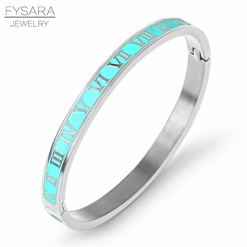 Vintage Roman Letter Bangles & Bracelets for Women Black Gold Numeral Color Charm Cuff Bangles Stainless Steel Jewelry