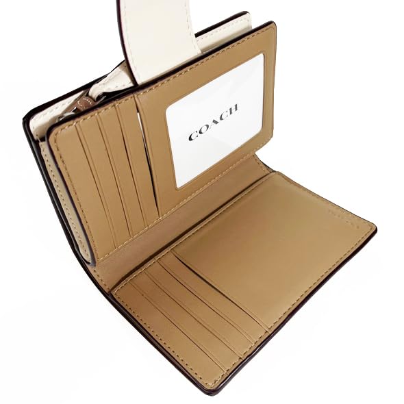 Coach CBO30 Medium Corner Zip Signature Floral Sand Wallet, Canvas, Print, Multi, SV/SAS, Women's [Outlet Item]