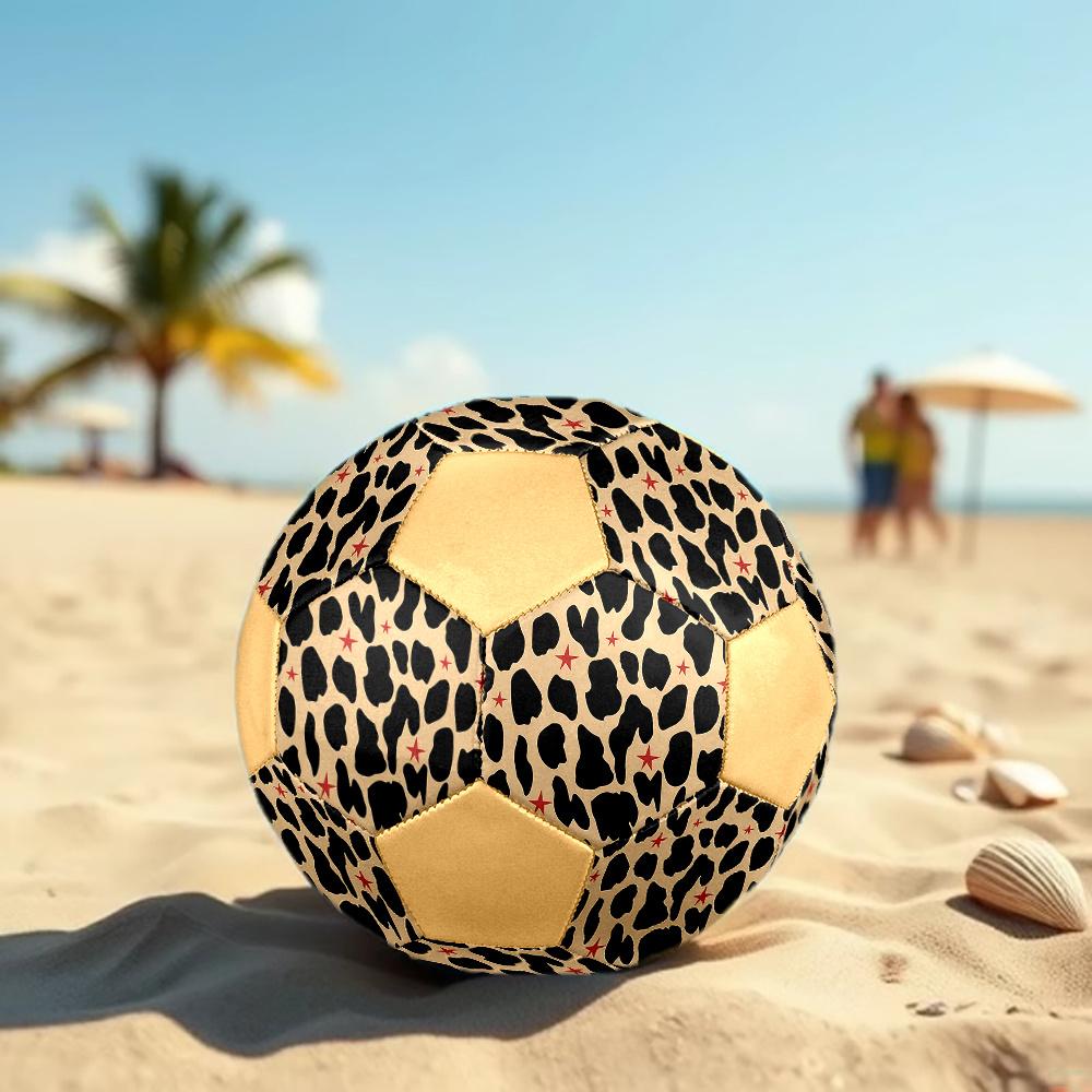 1PC Leopard Print Stars Abstract Minimalist Soccer Ball Size 5 Football Machine Sewn Indoor/Outdoor Universal Football Gift W57