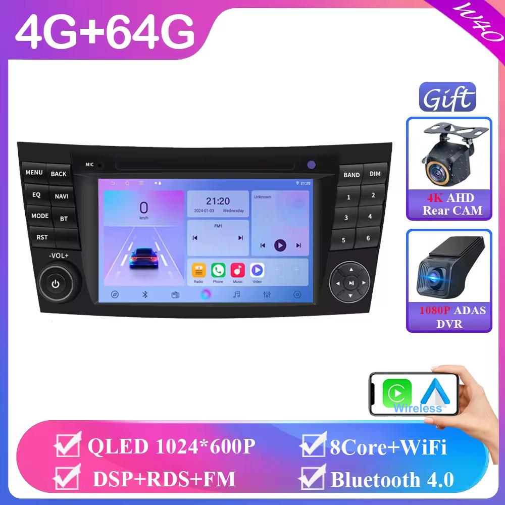 Wireless Carplay Android Auto Car Intelligent Systems 7 Inch for Mercedes W211 Benz W211 Car Radio Multimedia Player Car Stereo