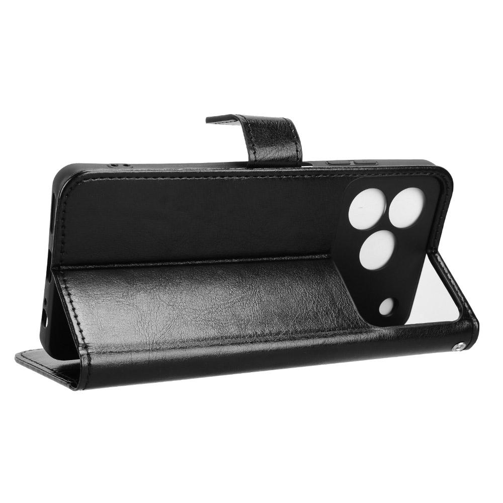 For ZTE Blade A76 4G PU Leather Case with Strap Crazy Horse Texture Phone Wallet Cover