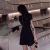 European Station Summer New Han Fan Lazy Wind Fishtail Dress Social Women's Small Black Dress Hepburn Dress Women