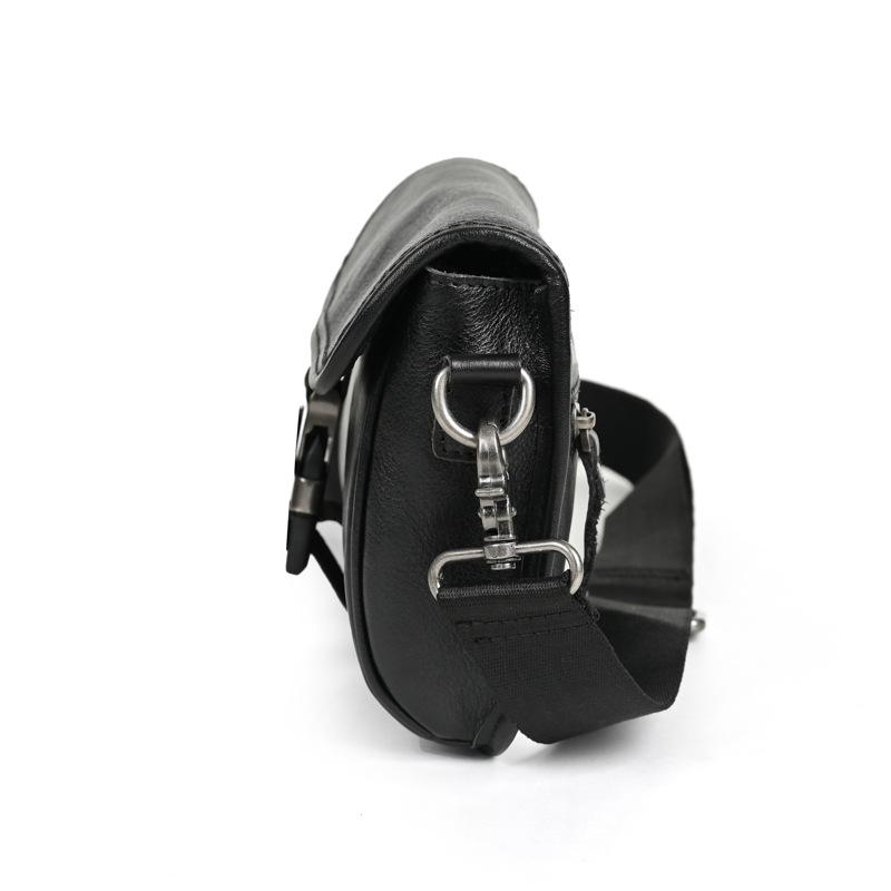 Men's Versatile Genuine Leather Messenger Bag, Vegetable-Tanned Cowhide Shoulder Bag, High-Quality Lightweight Small Square Bag