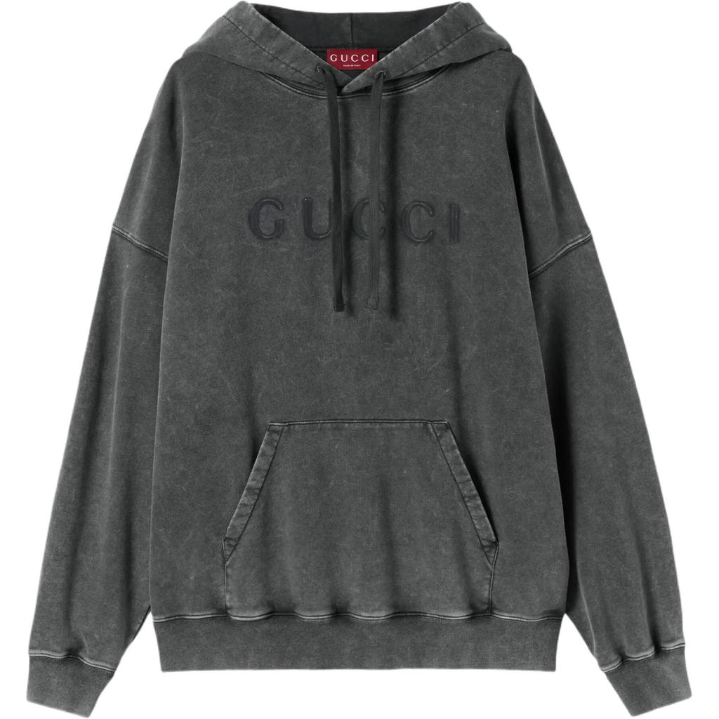 Gucci Vintage Effect Drawstring Hoodie 795470-XJHD3-1000