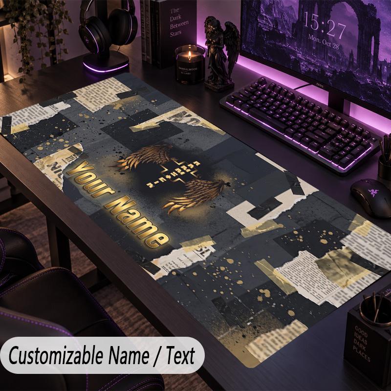 Large Mouse PadRammstein Custom Name Text Personalized Desk Mat Non Slip Gaming Pad
