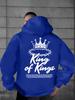 Men's Fashionable Crown and Thorn Print Hooded Sweatshirt, a Comfortable and Casual Everyday Top.