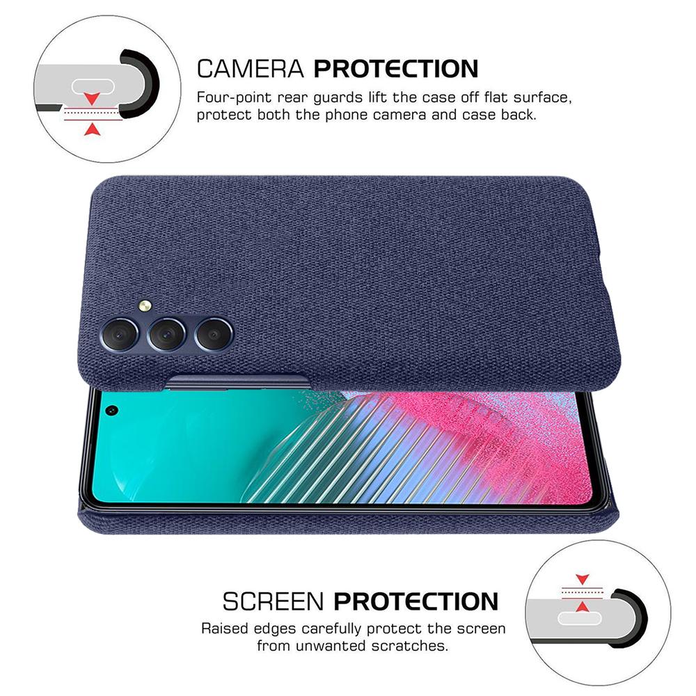 For Samsung Galaxy A24 4G (162.1 x 77.6 x 8.3mm) Non-Slip Case Cloth+Hard PC Protective Guardian Phone Cover