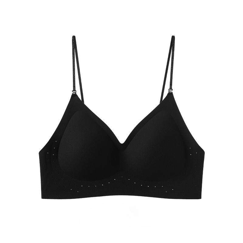 Breathable Seamless Beautiful Back Bra, Fixed Cup Push Up Anti-Sagging Side Support Wireless Back Closure Comfortable Lingerie