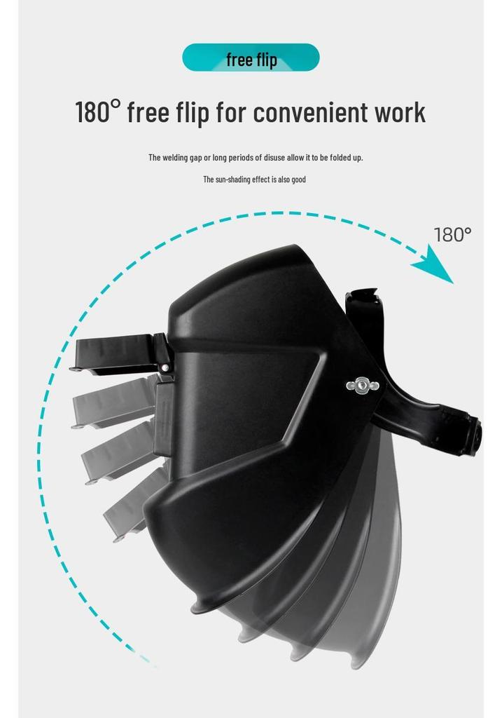 Adjustable Full-Face Flip-Up Welding Mask: Anti-Splash, Breathable, High-Temperature Resistant