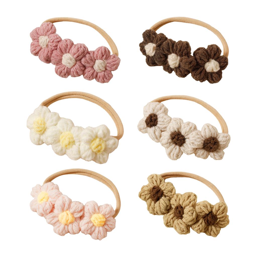 Gestricktes Stirnband mit Blumenanhänger für 100-Tage-Fotografie Weich und sicher Atmungsaktiver Babyschmuck Requisiten für Fotoshootings