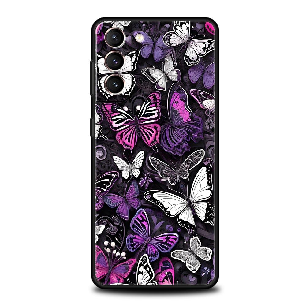 Fashionable Butterfly Flower Pattern Phone Case for Samsung Galaxy S26 S25 S24 S23 S22 S20 S21 FE Ultra S25 Edge Plus Soft TPU