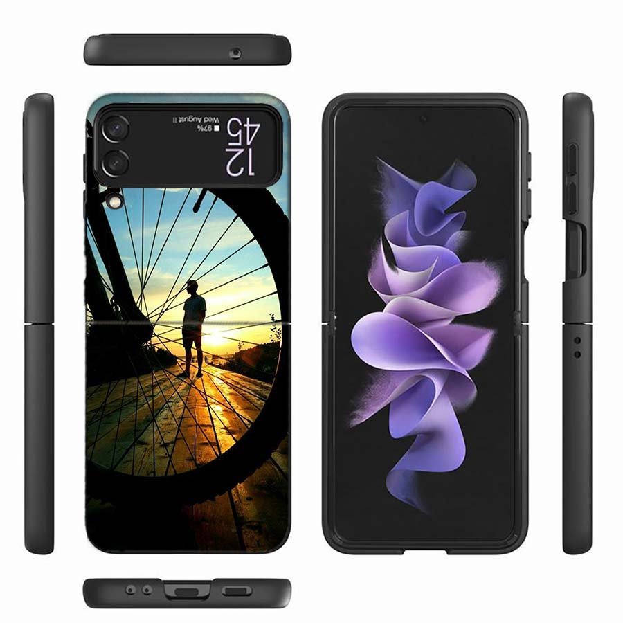 

Beautiful Sunset and My Bicycle Phone Case For Samsung Z Flip 6 7 5G Z Flip 5 Galaxy Z Flip 3 4 5G ZFlip Shockproof Hard Cover T Galaxy Z Flip
