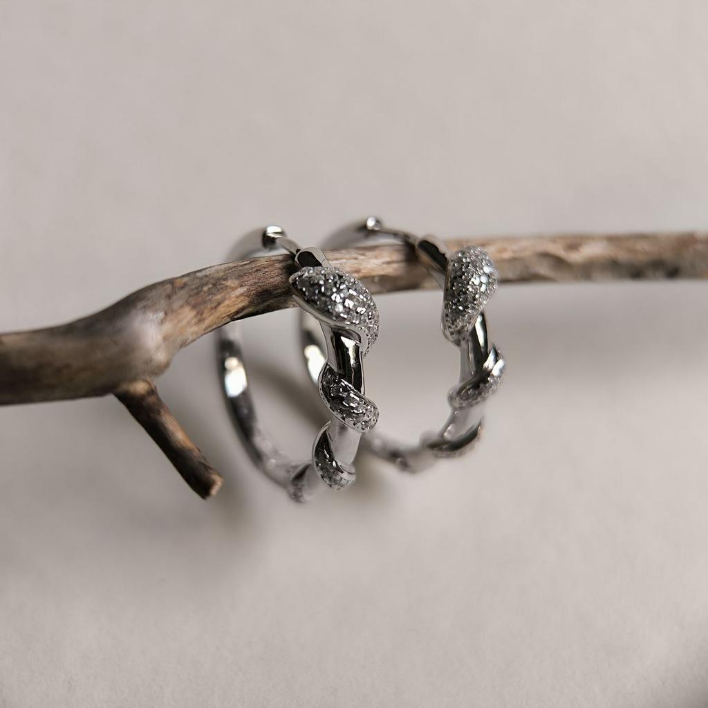 Серебряные серьги с фианитами (2192787)