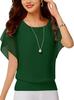 Plus Size Women's Summer Five-Sleeve Chiffon Top