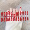 24pcs/set DIY Quick Nails Solid Color Glossy Long Ballet False Nails Multicolor Strips Finished Wear Nail Art