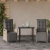 Vidaxl 3-Cz. Set di Mobili da Giardino con Cuscini, Rattan PE Grigio