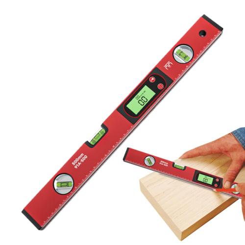Aluminum Alloy Digital Spirit Level with 3 Bubble Level and Shockproof Design for Construction Sites, Portable Magnet, Precision Graduations, Built-in