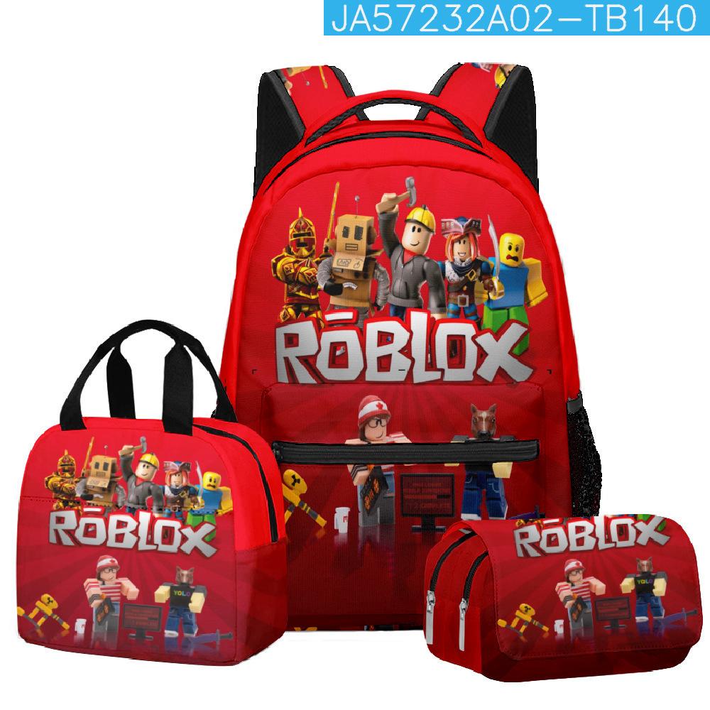 ROBLOX Backpack for Kids School Boys Girls Lunch Bag Pencil Case Set 3 in 1 Large Capacity Water-Resistant Gifts