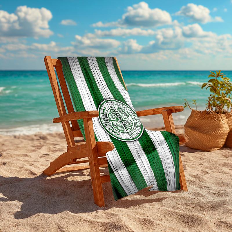 1Pc Celtic Fc Crest Beach Towel, Quick Dry, Multi-Use for Beach Pool Gym Yoga Home Travel, Christmas, Halloween, Xmas Gift M928877