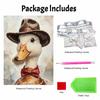 Pearl painting diy sticky diamond creative goose cowboy hat bow tie diamond painting kit living room hanging painting