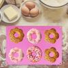 Heat Resistant Silicone Donut Mold 6 Holes Silicone Donut Mold Bagel Pan Resistant Doughnut Moulds Tray for Chocolate Donut Cake