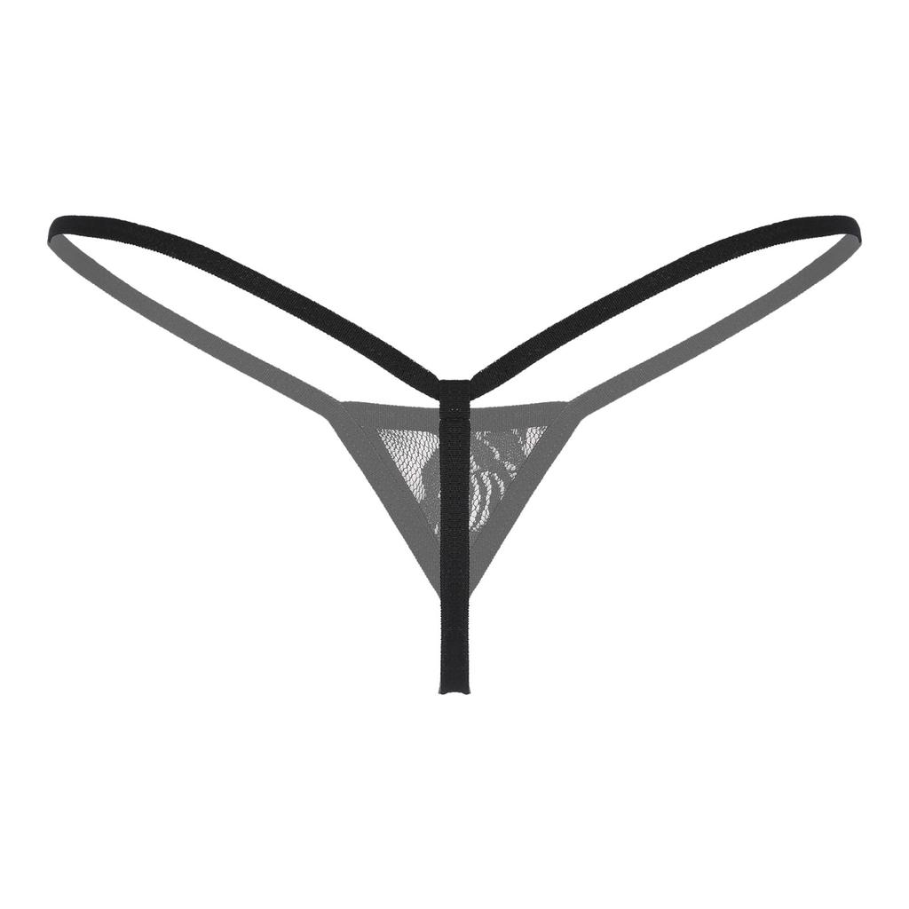 Womens See Through Lace Micro Thongs G-String Low Waist Elastic Waistband T-Back Lingerie Underwear