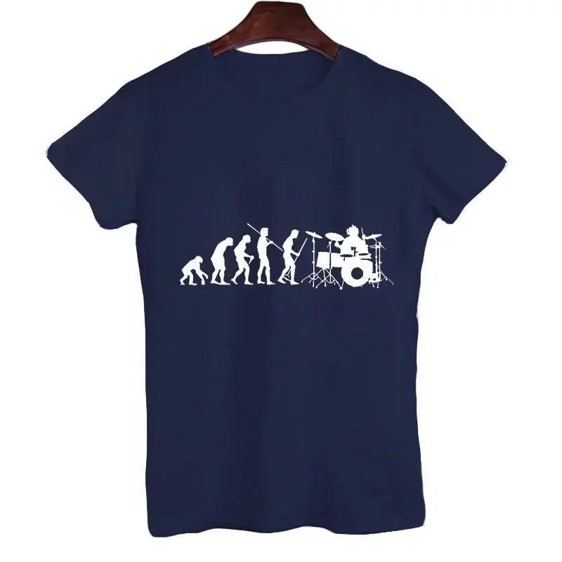 Men T-shirt Drummer Evolution Print Graphic Summer Tshirt Casual Tees Shirts Male Tops Streetwear Loose Short Sleeve Clothing